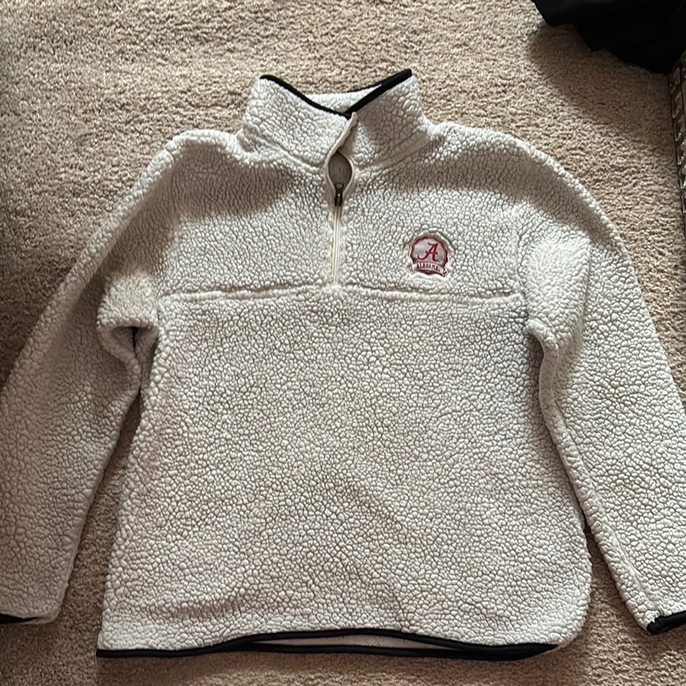 Alabama Sherpa Pullover - White and Red